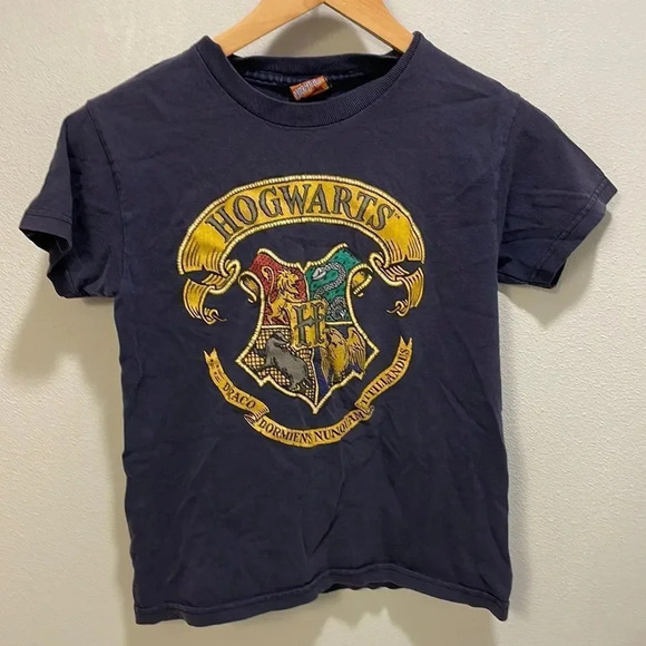 HARRY Potter kids Hogwarts navy blue tee shirt - Picture 1 of 7